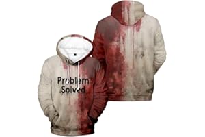 GHFMGBW Problem Solved Hooded I'M Fine Bloody Hooded Drawstring Pocket Sweatshirt Men/women Hip Hop Pullovers