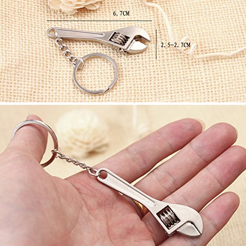 Azoraten Rollgabelschlüssel Mini Schlüsselanhänger Schlüsselanhänger Gadget Verstellbare Hand Basteln Werkzeug - 7