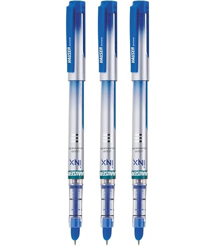 Hauser Inx XO Füllfederhalter Mit Flüssigtinte – Blisterpackung, 4 Jumbo-Patronen, Blaue Tinte, Glatte Feder