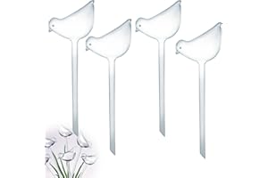 GNHG 4 Pezzi Globi per Irrigazione Automatica Piante,Dosatore Acqua per Piante,Sfere Trasparenti per Irrigazione a Goccia,Irrigazione Automatica Vasi per Piante da Interno ed Esterno,Forma di uccello