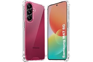 TheGiftKart Crystal Clear Back Cover Case for Samsung Galaxy M47 5G | 360 Degree Protection | Shock Proof Design | Transparent Back Cover Case for Samsung Galaxy M47 5G (PC & TPU, Transparent Bumper)