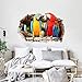 Produktbild Prevently Gebrochene Wand Papagei Wandaufkleber 3D DIY Family Home Wandaufkleber Removable Wandtattoo Vinyl Kunst Raumdekor
