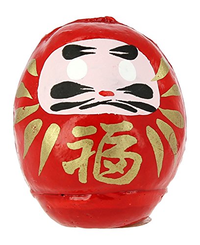 Tierra Zen Daruma Mediano, Cartón, Rojo, 6.6x5x5 cm