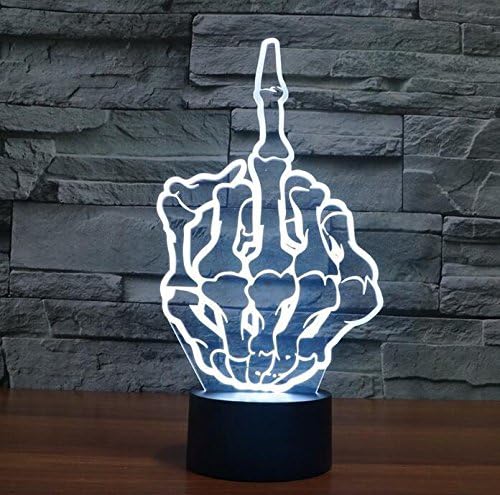 REDOI 3D light middle finger colorful touch LED visual gift celebration atmosphere lamp