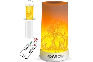 PDGROW LED-flamlampa med fjärrkontroll, USB-uppladdningsbar, flameffekt, vattentät, för jul, halloween, fest, inomhus/utomhus