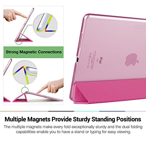 iPad Pro 9.7 Hülle, ESR® Yippee Series Auto aufwachen / Schlaf Funktion Wickelfalz Ledertasche mit Lichtdurchlässig Rückseite Abdeckung Leichtgewicht Schutzhülle für iPad Pro 9.7 Zoll (Rose Rot) - 6