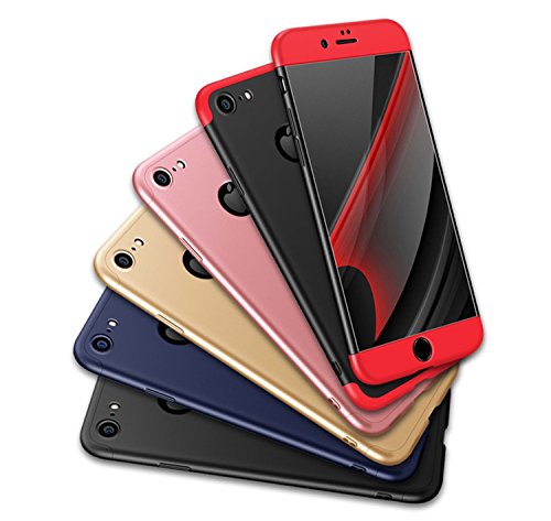 iPhone 6 Hülle, Aostar 3 in 1 Ultra Dünner PC Harte Case 360 Grad Ganzkörper Schützend Handyhülle Case Cover Bumper Schutzhülle Vollschutz Schale für iPhone 6/6s (iPhone 6/6s, Schwarz+Rot) - 7