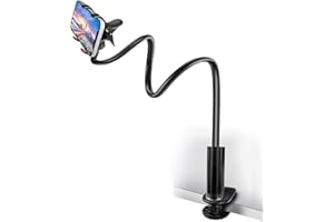 Filltown Schwanenhals-Telefonhalter, Flexibler und Stabiler Telefonhalter, Lazy Arm 360 Grad verstellbare Klemme für bewegliche Telefone und Smartphones (Schwarz Handyhalter-1)