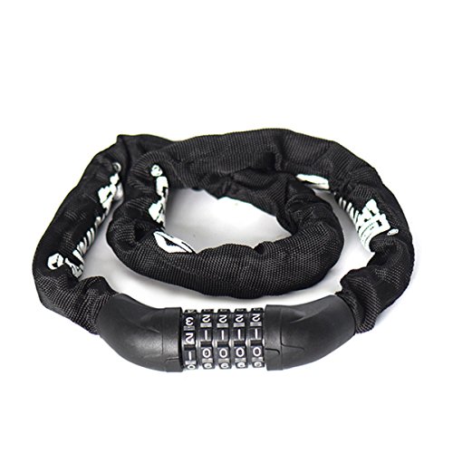 Preisvergleich Produktbild Lillypet Zahlenschloss Kettenschloss mit Stahlkettengliedern / Länge von ca.100 cm / Dicke der Elemente ca. 6mm ( idealer Diebstahlschutz ) - ideale Radschloss / für Fahrrad und Motorrad / Schwarz