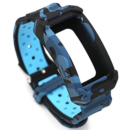 Fatetec Pulsera de reloj de silicona correas de banda de reemplazo para Samsung Galaxy Gear Fit 2 SM-R360 Reloj de pulsera inteligente (Blue cam)