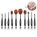 Produktbild Oval Make-up Pinsel Set 10 Stück Kosmetik Pinselset Soft Synthetische Borsten für Foundation Powder Blush Blending BB Creme Kits mit Silikon Make Up Schwamm