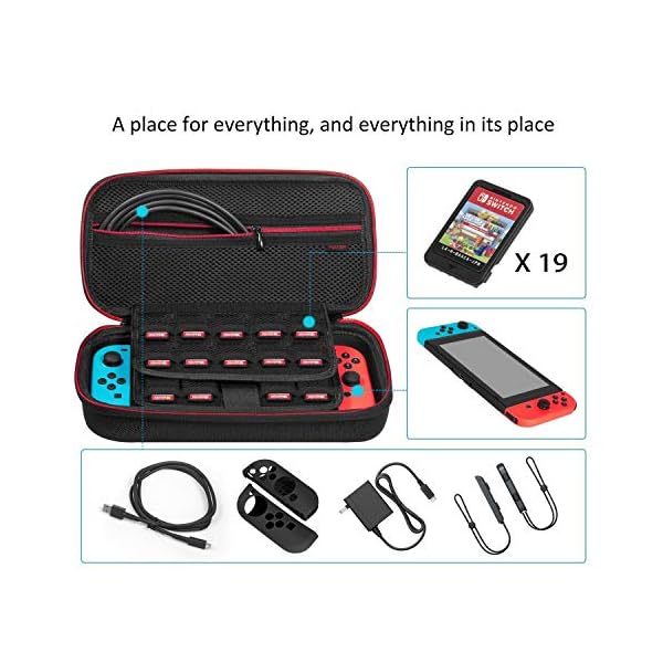 Funda para Nintendo Switch - Younik Versión mejorada Viaje rígida Case con más Espacio de almacenamiento para 19 Juegos… - Image 3