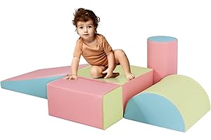 RELAX4LIFE Set da Gioco con Blocchi in Schiuma per Arrampicarsi e Gattonare, Giocattoli Educativi per Bimbi con Colori Vivaci e Forme Diverse, per Soggiorno, Cameretta e Asilo Nido (Colorato-4)