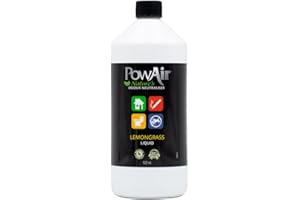 PowAir Liquid Natural Odour Neutraliser - Lemongrass Fragrance - Versatile Odour Control for Cleaning Solutions, Sprayers and Diffusers (922ml)