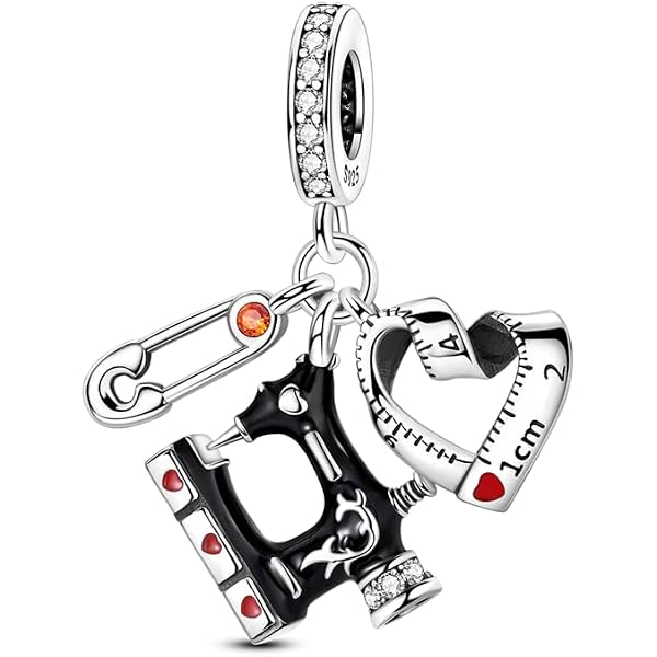 Macchina da cucire in argento 925 x 1 ciondoli da sarta SMALL