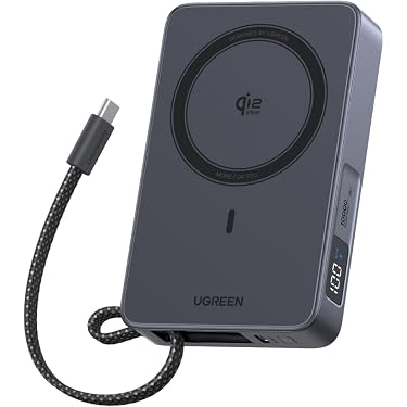 Belkin BoostCharge Powerbank 5000mAh Qi2 15W, Dunne Magnetische Powerbank USB-C kabel, Uitklapbare Standaard, Externe Accu voor Snel Opladen iPhone, AirPods, Samsung Galaxy, Pixelsnap, iPad - Wit Belkin BoostCharge Powerbank 5000mAh Qi2 15W, Dunne Magnetische Powerbank USB-C kabel, Uitklapbare Standaard, Externe Accu voor Snel Opladen iPhone, AirPods, Samsung Galaxy, Pixelsnap, iPad - Wit