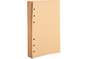 ‎EWTSHOP ewtshop® Ringbuch Einlagen aus Kraftpapier, blanko, 80 Blatt, A6, 6 Löcher, braun, Nachfüllpapier, Refill