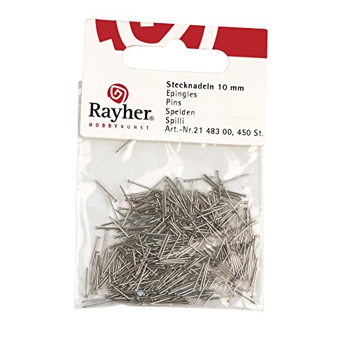 Rayher 2148500 Stecknadeln, 10 mm, Plastik-Dose 25 g (ca. 1.100 Stück) - 2