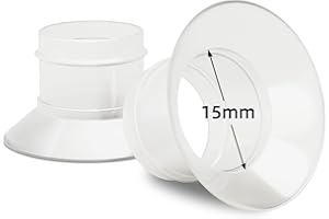 LUXEMUM 15MM Silicone Flange Inserts Compatible with Momcozy/KISSBOBO/Lansinoh/Elvie/Willow go/Spectra/Medela Freestyle Flex, Breast Pump Shields Reduce 24-25MM to 15MM (2PCS)