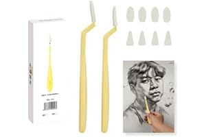 FENGCHUANG Il Panno Per Schizzi in 2 Pcs Contiene 20 Teste di Spugna，Gomma Per Pittura，Spugna Per Studenti D'arte，Strumento Pennello，ombre Per Evidenziare，Panno Per Schizzi，Spatola Piccola e Gesso Artistico