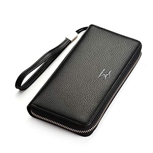 Preisvergleich Produktbild Cotini Stilvolle Herren Brieftasche Lange Reißverschluss Doka Bit Business Brieftasche Leder Handtasche minimalistische Fronttasche Trim einfache Brieftasche