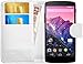 Produktbild GizzmoHeaven LG Google Nexus 5 Leder-Klappetui Schutzhülle Tasche mit Karte Halter Case Hülle für LG Google Nexus 5 mit Displayschutzfolie und Stylus-Stift - Weiß