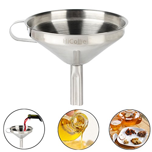 Hicollie Edelstahl Trichter mit abnehmbarem Sieb für ätherischen Öl und Mamelade, 12cm - 7