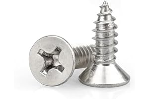 LERNOU M3x12mm Wood Screws,Flat Head Screws for Wood, Stainless Steel Small Screw,Multi Purpose Screw for Furniture, Woodworking, DIY (100pcs)