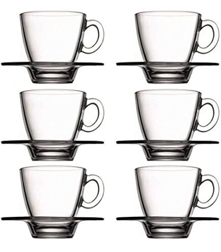 Lot De 6 Tasses à Café Excelsa Avec Soucoupes - Verre Transparent
