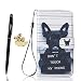 Produktbild Huawei Y5 2 Hülle, Huawei Y5 2 Schutzhülle Leder Hülle, Alfort 3 in 1 Flip Wallet Fashion Design Dual Use Falten Premium PU Leder Tasche Case Cover Folio Mappen Kasten Abdeckung für Huawei Y5 2 / Huawei Y5 II Dual Sim 5.0" Smartphone Funktion Unterstützte Telefone mit Schwarzer Hund ( Weiß ) + Netter Staub Stecker + Alfort Schwarz Stylus Pen