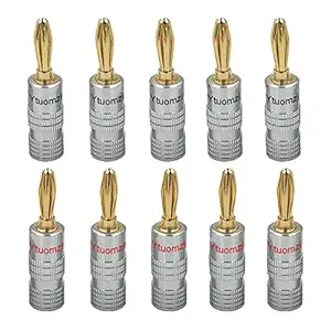 Efreecity New 10 pcs 24K Gold Nakamichi Speaker Banana Plug Audio Jack Connector