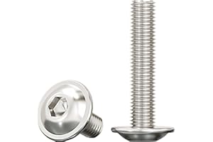 Drenky Viti a Testa Bombata con Esagono Incassato M8x35mm,10 Pezzi Bullone Meccanico con Flangia Acciaio Inox A2 V2A Viti Completamente Elevata Durezza,Filettatura Metrica