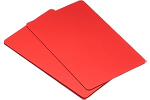 PATIKIL 0.8mm Metallo Affari Carte, 10pz Bianco Nome Carta Laser Incisione Anodizzato Alluminio per Fai da Te Carte regalo, Rosso