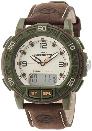 Timex Herren-Armbanduhr XL Expedition Double Shock Analog - Digital Quarz Leder T49969 Timex Herren-Armbanduhr XL Expedition Double Shock Analog - Digital Quarz Leder T49969