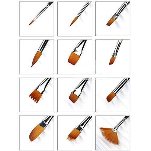 innislink Pinselset Künstler Malen Pinsel Nylon Pinsel Wasserfarbe Pinsel Pinselset Ölmalpinsel für Malen Pinsel 12stk - 8