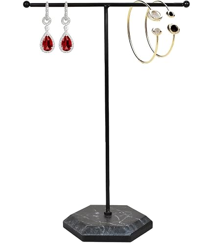 Porte-bijoux En Fer Noir - Support Collier Boucles D'oreilles - Design Sobre 18.5x26 Cm - Pour Maison Ou Boutique