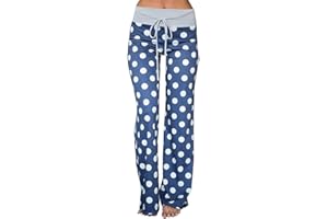 MISSMAO Women Floral Prints Drawstring Waist Wide Leg Flowy Pants Loose Yoga Trousers Ladies Casual Summer Sports Workout Gym Fitness Exercise Skinny Girls Baggy Lounge Pants