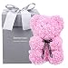 Produktbild Formemory Valentinstag Künstliche Rose Bär Teddy konserviert Rose Forever Blume Teddy Bär Ewige Blume Kreatives Geschenk Jahrestag Hochzeit Geburtstag (rot), 9.8 x 6.3 inch