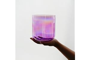 HYE-EUN 432Hz 6inch B Note Clear Gradient Purple Cosmic Light Alchemy Bowl For Stress Reduction