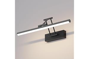 ‎KLIGHTEN Klighten LED Spiegellampe Bad 40cm,Drehung Spiegellampen Spiegel für bad IP44, Spiegelleuchte Badezimmer 12W 970 LM,LED Badspiegelleuchten Badezimmerspiegel,Naturweiß 4000K,Schwarz