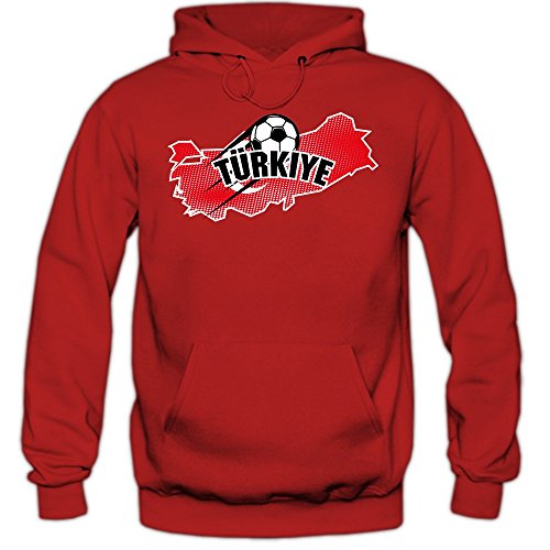 Türkei EM 2016 #1 Hoody | Fußball | Herren | Trikot | Ay-Yildizlilar | Nationalmannschaft © Shirt Happenz, Farbe:Rot (Red F421);Größe:S
