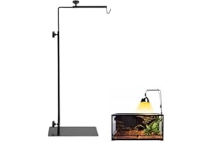 BAIFULAI Support de lampe pour reptiles pour cage d'habitat, support de lampe chauffante pour reptiles, hauteur réglable 38-64 cm, largeur 20-30 cm, support de lampe chauffante pour tortues, araignées, geckos