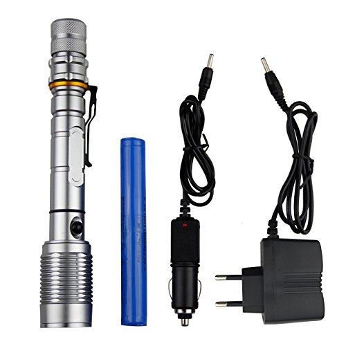 SUNSPEED 800 Lumen Zoomable & Wiederaufladbare LED Taschenlampe/5-Mode-Controllern/ IP65 Wasserdicht/2*18650 wiederaufladbare Batterie+Batterieladegerät+Auto-Ladegerät - 3