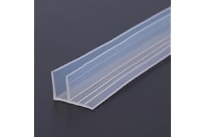 CULINABLEND 2M F-Shape Bath Shower Screen Door Seal Strip, Transparent Rubber for Glass 6mm Gap, Tray Screen Seal for Curved and Vertical Glass Door (4PCS)