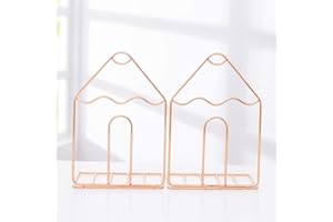 SIPLIV Fermalibri in stile minimalista creativo Porta libri regolabile in metallo Supporto per libri Porta libri - matita, oro rosa