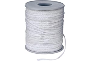 VO DESIGN Ogquaton 61 m bougie mèche bobine fil de coton tresse tresse noyau bricolage à la main bougie faisant des fournitures blanc durable et utile