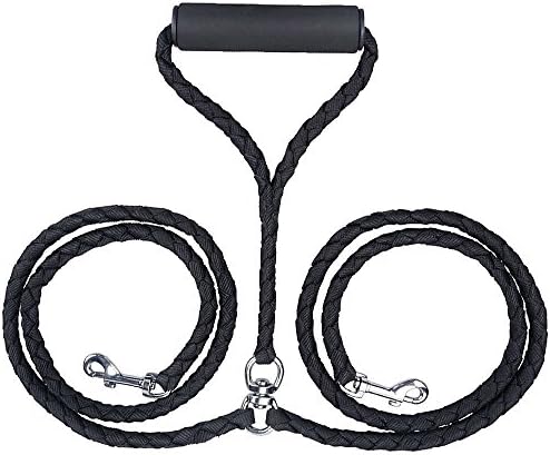 Aidle double Dog Parade No-Tangle Double Dog Lead Nylon Dual Dog Leash No Tangle W Soft Handle