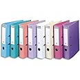 Exacompta - Ref 53084E - Prem'Touch PVC Lever Arch File - 320 x 290mm in Size, 2 Rings, Can Hold A4 Documents, 70mm Spine, 75mm Rings, FSC-Certified - Assorted Pastel Colours (Pack of 10)