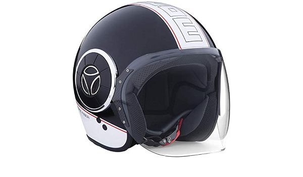 MOMO Mangusta Jet Helmet Nero/Rosso Logo Nero : Amazon.it: Auto e Moto