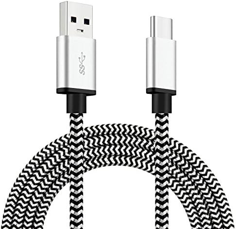 USB Type C Nylon Cable,Type C Adapter,Powerline USB Extension Cable Protector Charger Long Cable Quick Charge and Holder Cord Cable Clips Computer&Cell Phone Cable USB 3.0 for Android Samsung Tablets and More USB Type C Devices 2m